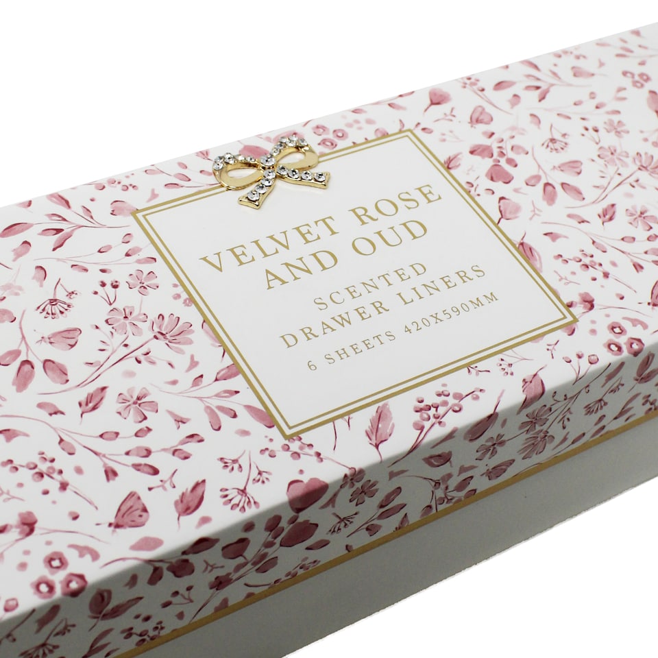 image 1 of Velvet Rose & Oud Scented Drawer Liners 6pcs 42cm x 59cm