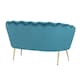 image 5 of Velvet Teal 2 Seat Daisy Accent Chair