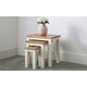 image 1 of Ivory and Oak Nest of 3 Tables | White | White