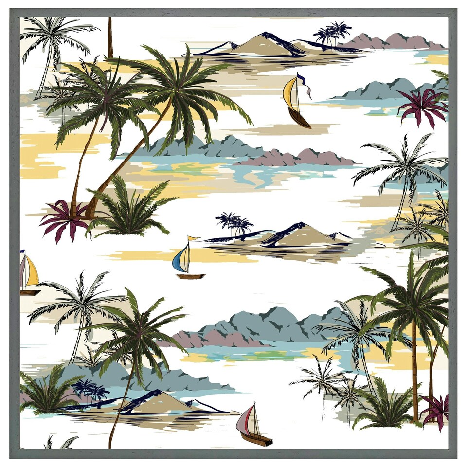 image 1 of Palm trees (Picture Frame) Black | XL