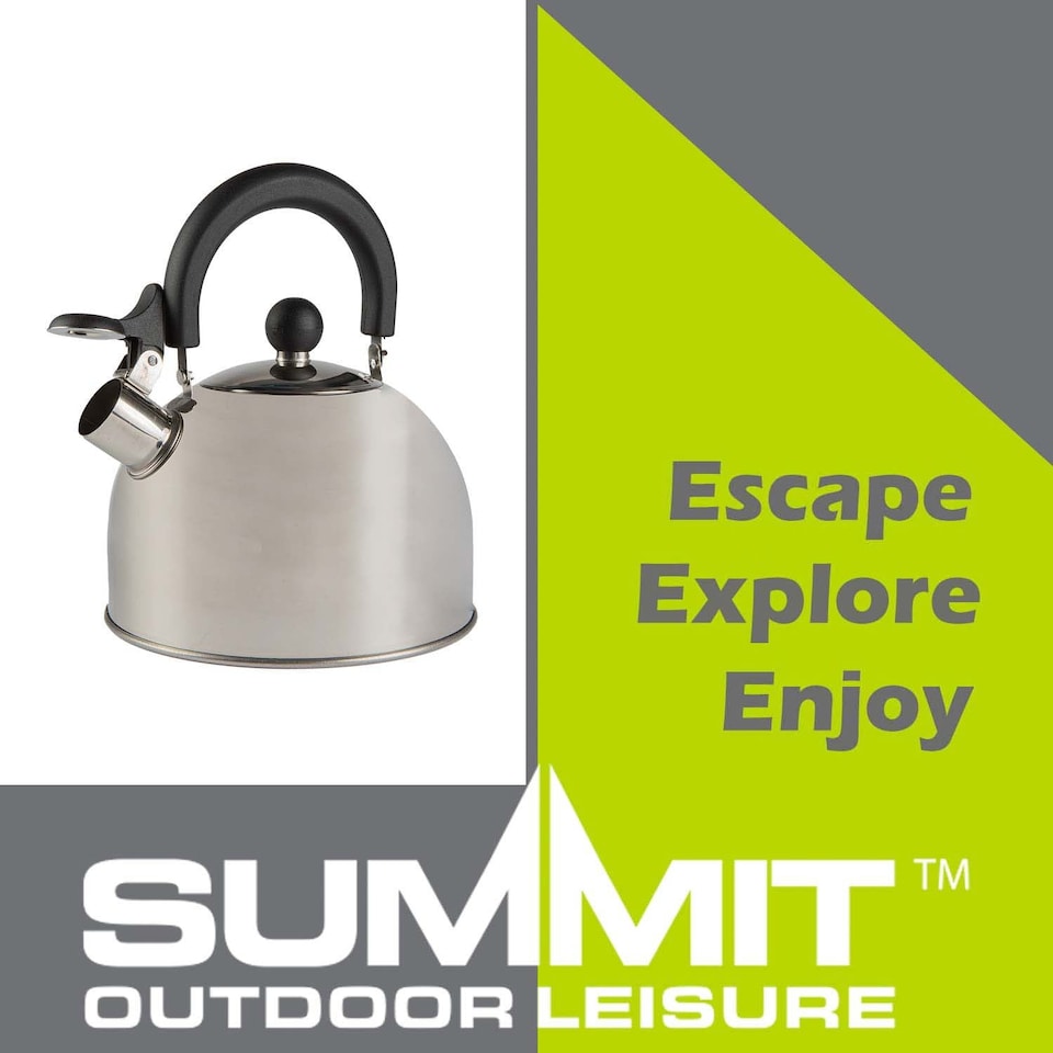 image 1 of PMS 2L Stainless Steel Camping Kettle, Compact Silver