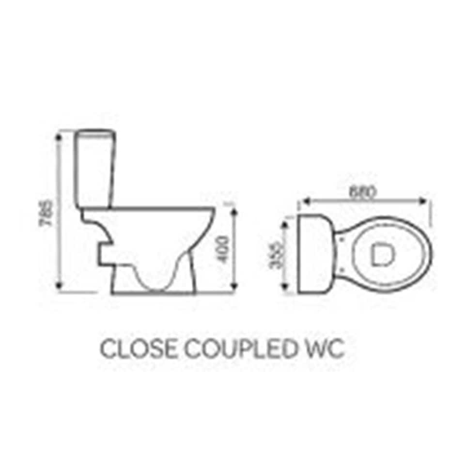 image 1 of Premium OPEN BACK Toilet Set (Islington)  - Cistern - Soft Close Seat - Includes Chrome Flush Button