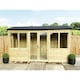 image 2 of 14 x 30 REVERSE Pressure Treated Tongue And Groove Apex Summerhouse + LONG WINDOWS + Safety Toughened Glass (14' x 30' / 14ft x 30ft) (14x30)