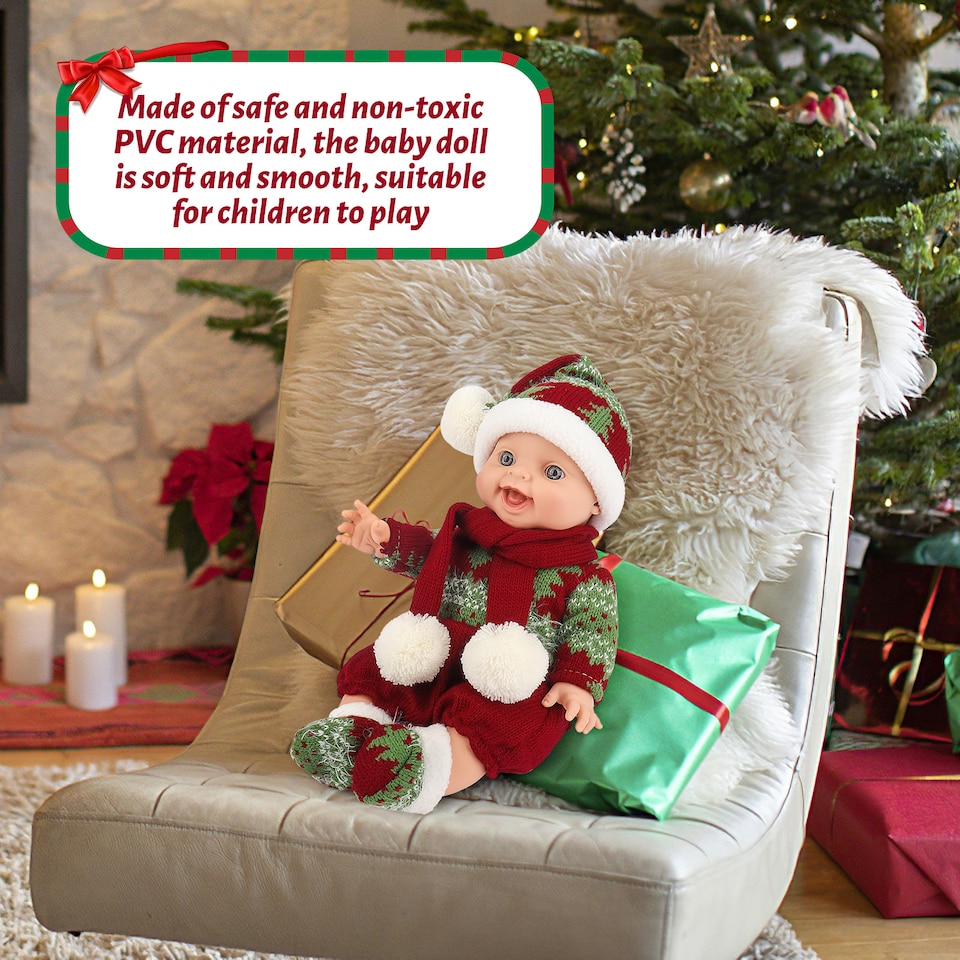 image 1 of Christmas Doll Set – Includes Extra Festive Outfit!