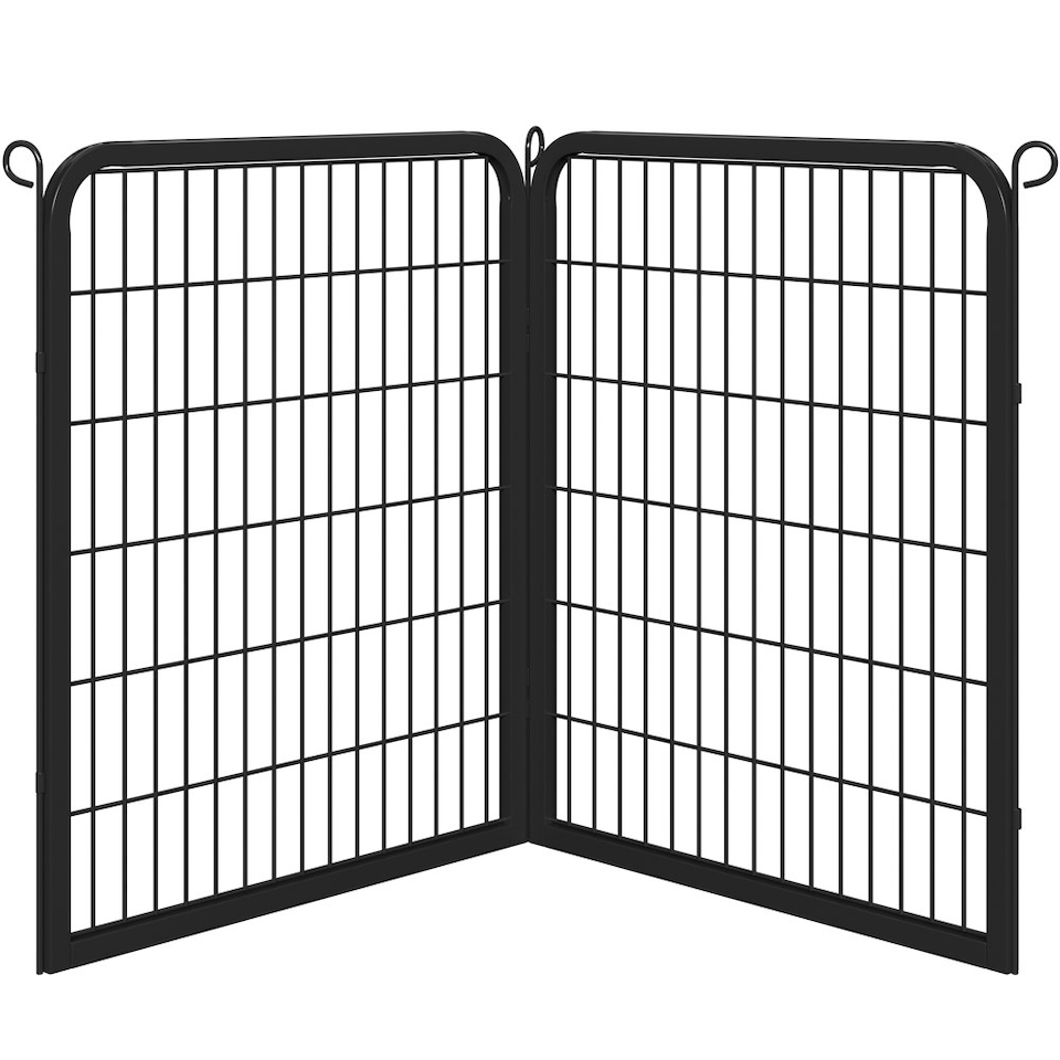 image 1 of Yaheetech 2-Panel Metal Dog Playpen, 65 × 80 cm Black
