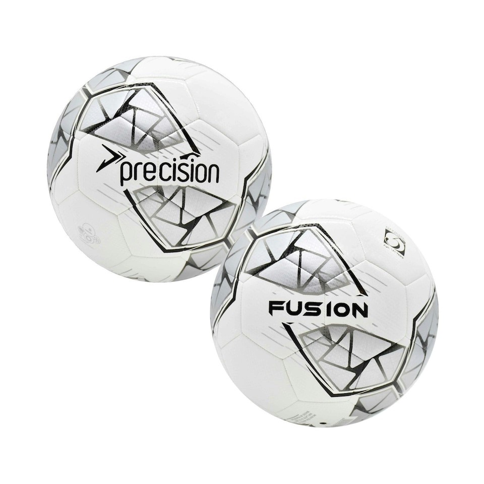 Precision Fusion FIFA Basic Training Ball - White/Silver/Black - 3