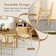 image 8 of COSTWAY Dining Chair Set of 2 Modern Weave Armchairs Yellow