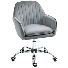 HOMCOM Office Chair, Swivel Desk Chair w/ Adjustable Height, Grey Grey