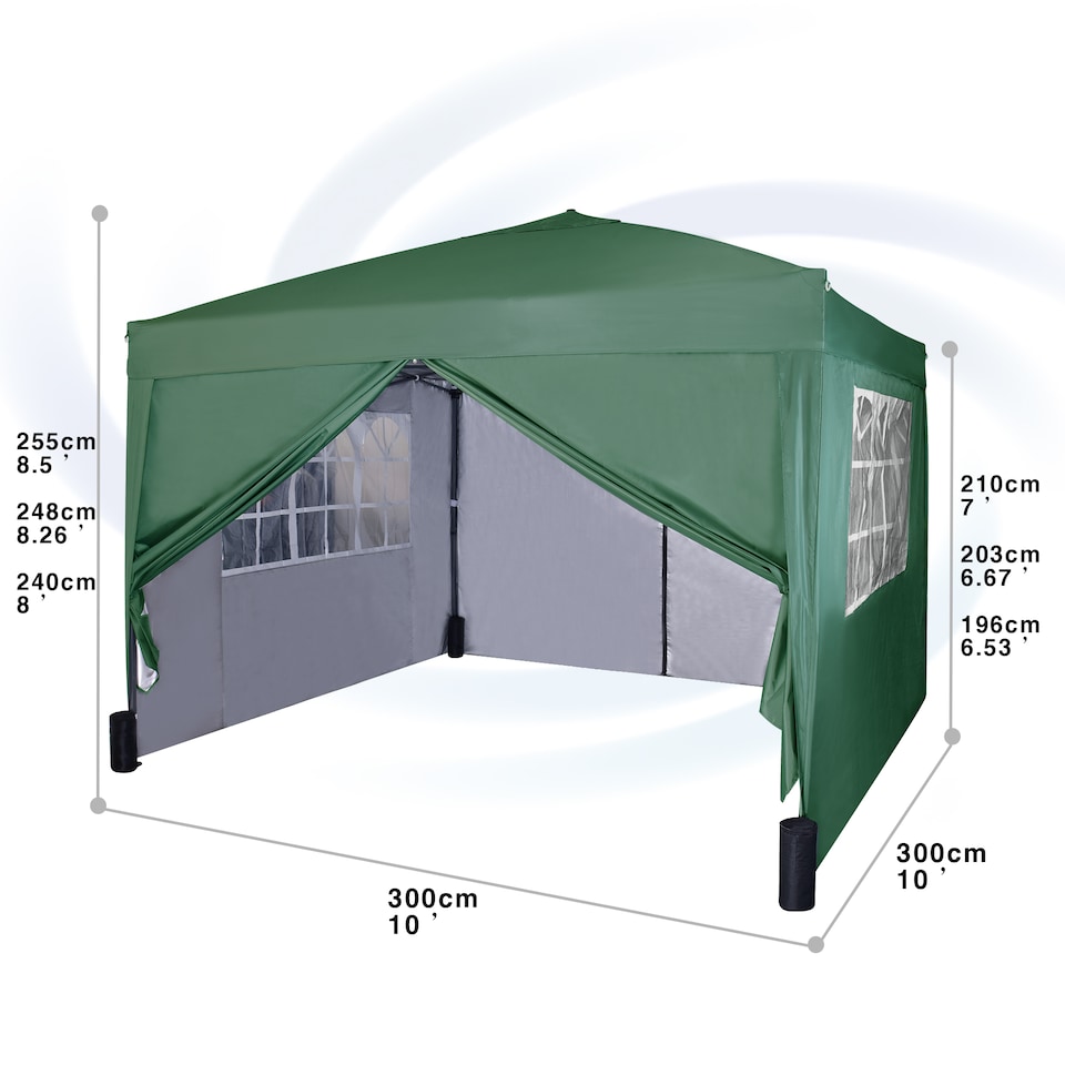 image 1 of MCC Direct Gazebo 3x3 Pop up with Sides Green | Green | Green