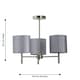 image 6 of Set of 2 Brea - Antique Brass Light Fittings & Silvery Glitter Shades | Yellow | Grey | 2