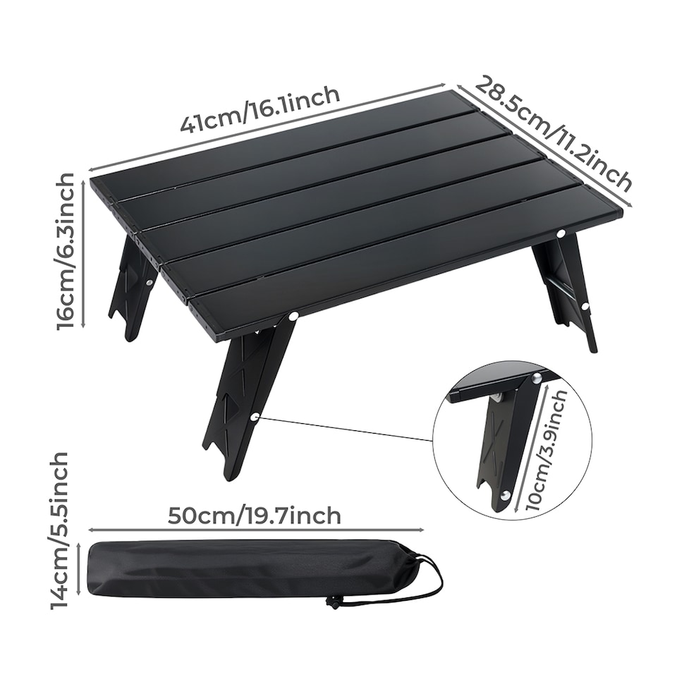image 1 of Levede Folding Camping Table Mini Aluminium Portable Picnic Desk Lightweight
