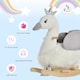 image 7 of HOMCOM Kids Rocking Horse, Children Plush Ride On Swan Animal Rocker with Sound, Wood Base Seat, Safety Belt, Baby Toy Rocker for Toddler 18 - 36 Months, White and Grey