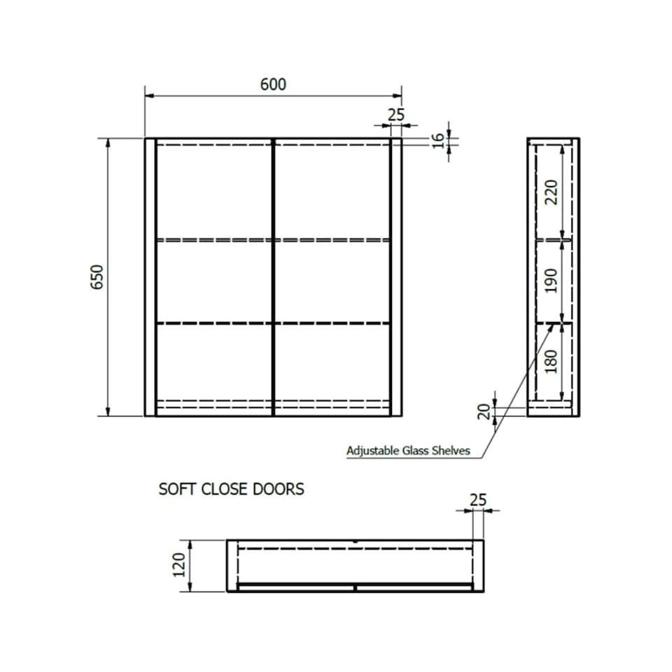 image 1 of Mirror Bathroom Cabinet 600mm Wide - Silver Oak | Brown | Brown | 1