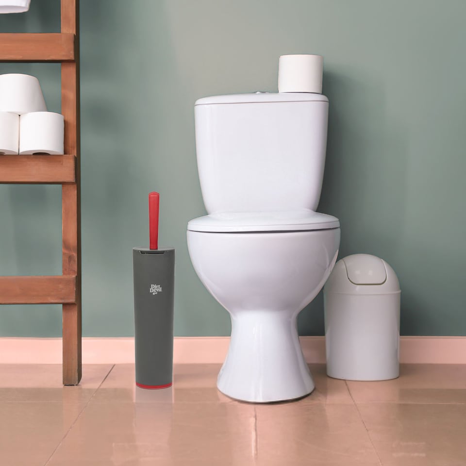 image 1 of Dirt Devil Toilet Brush with Holder | Black | 2