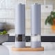 image 3 of Cooks Professional Electric Salt & Pepper Mill Set with Bamboo Base | Adjustable Grind Settings | Simple One-Button Operation | Matt Grey / Bamboo