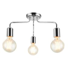 COSYLYTE Fraser 3 Light  Metal Ceiling Flush Light Chrome