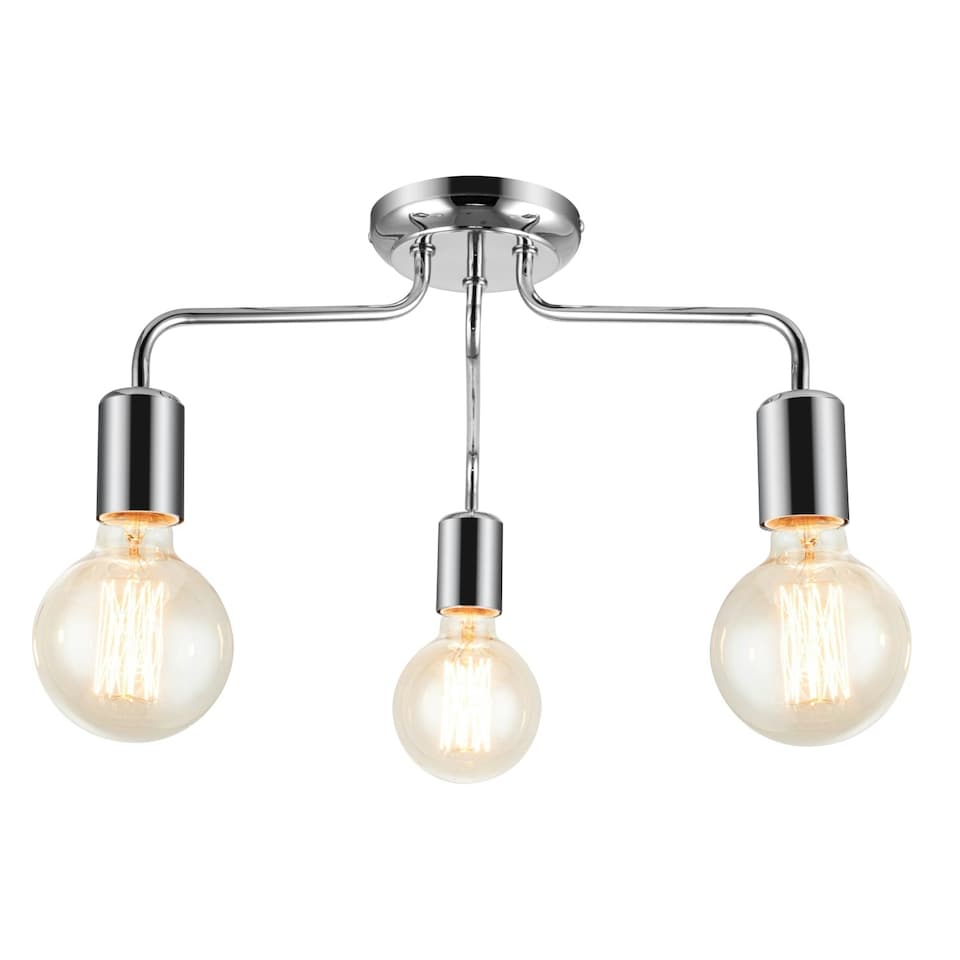 image 1 of COSYLYTE Fraser 3 Light  Metal Ceiling Flush Light Chrome