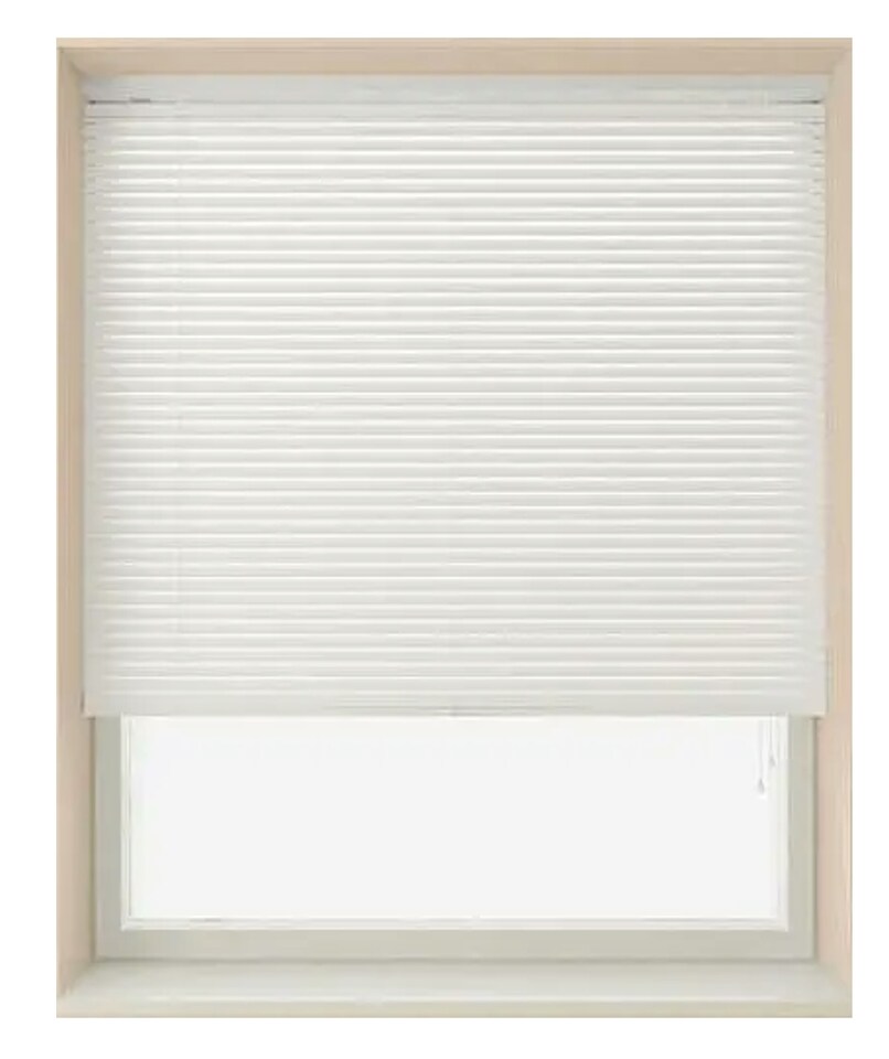 90cm White 25mm Slat PVC Venetian Blind (152cm Drop) | White | White