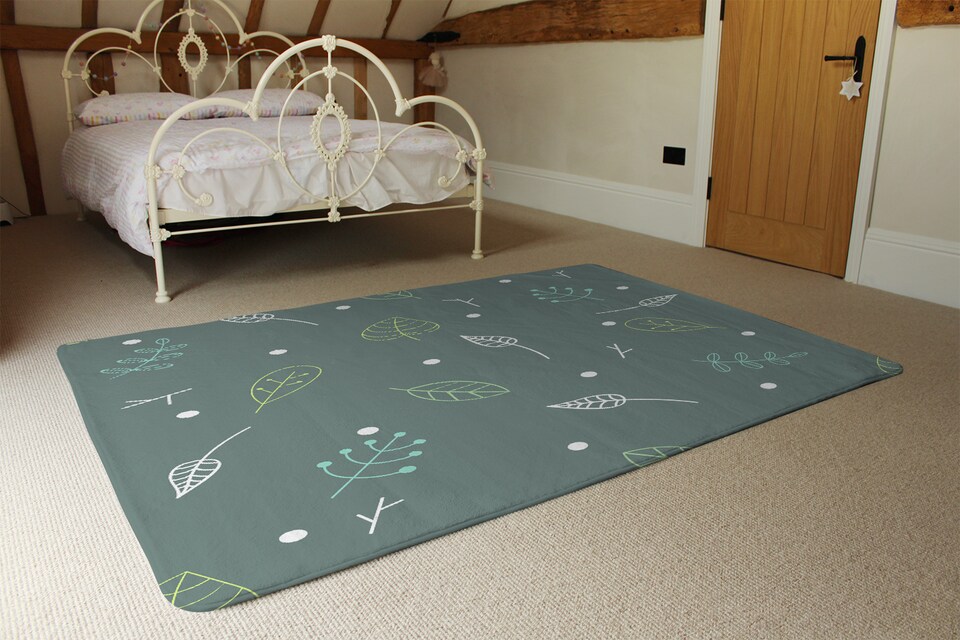 image 1 of Hand Drawn Leaves Rug | Multi