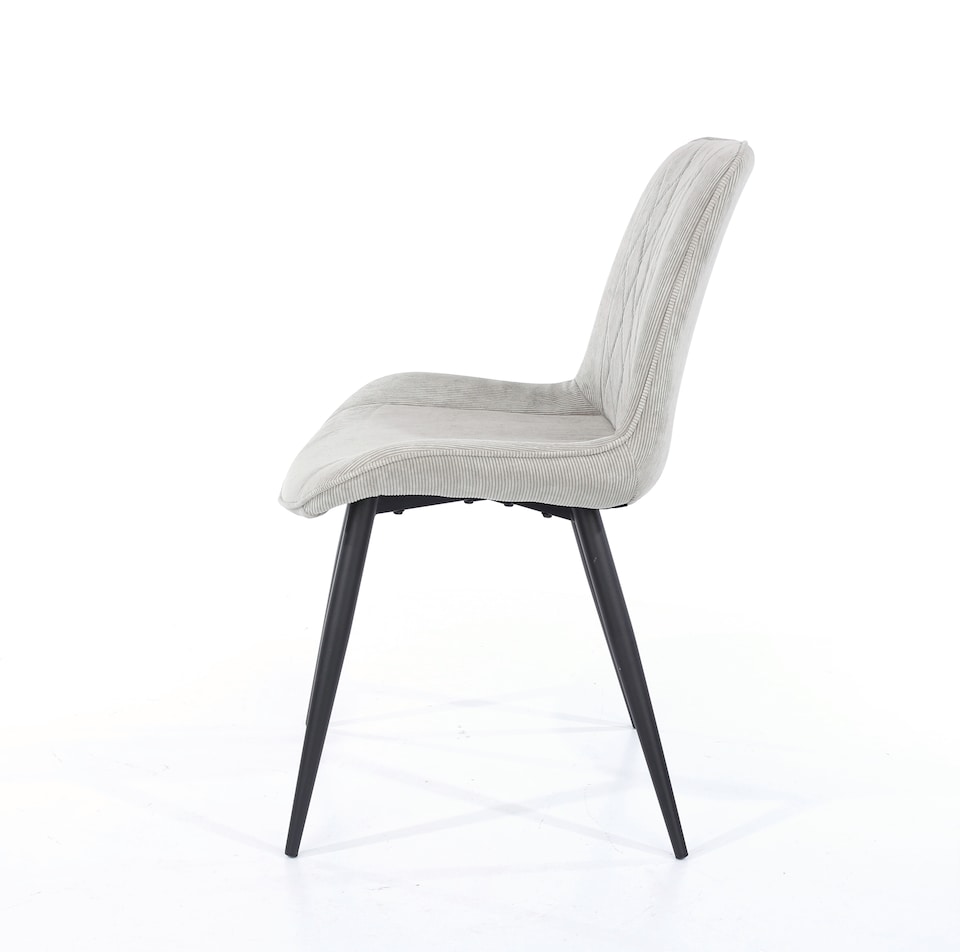 image 1 of Aspen Grey Oak Effect 100cm Round Dining Table with 4 Diamond Stitch Upholstered Fabric Chairs - Modern Dining Set | Grey | Light Grey | One Size | 1