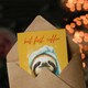 image 3 of Birthday Card But First Coffee Cute Happy Sloth Morning Ritual