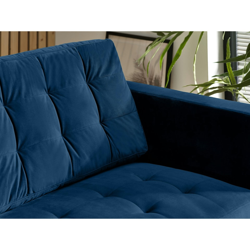 image 1 of Furniturebox Jolene 3 Seater Navy Blue Velvet Sofa