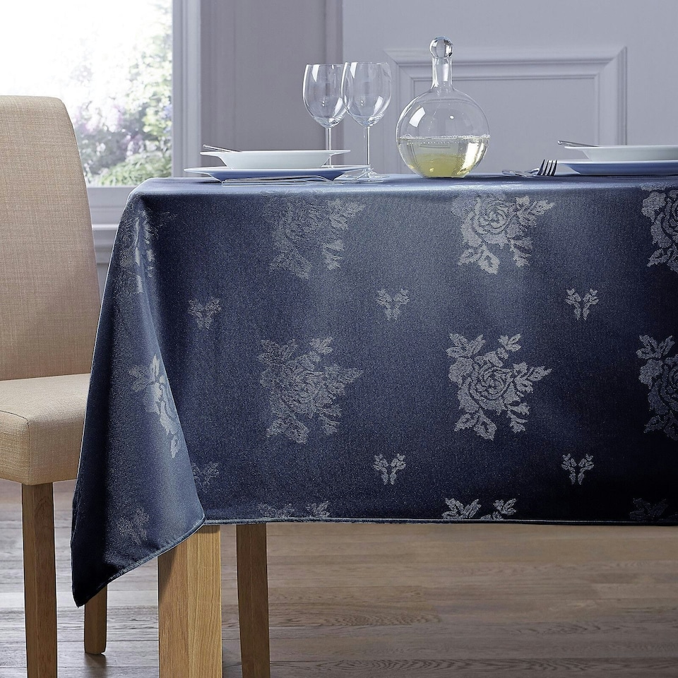 Charlotte Thomas Cezanne Round Tablecloth Navy CT Insert - 89cm