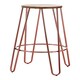 image 2 of Interiors by Premier Rose Gold Metal and Elm Wood Round Bar Stool, Hairpin Stool, Sturdy Stool for Bar, Kitchen Counter