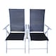 image 9 of 2 x Multi Position High Back Reclining Garden / Outdoor Folding Chair in Black and Silver | Multi | Silver/Black