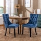 image 1 of Romsey Set of 2 Modern Velvet Dining Chairs with Knocker Ring