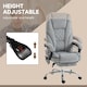 image 4 of Vinsetto Massage Office Chair, Heated Reclining Desk Chair, Grey