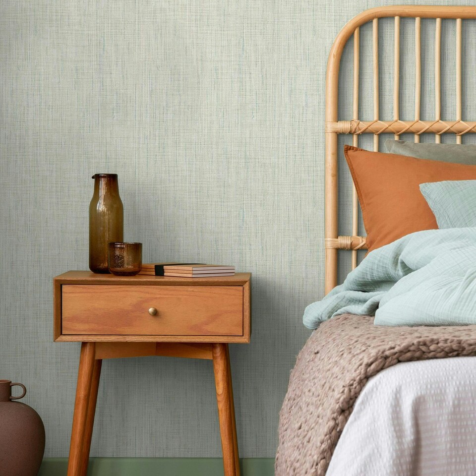 image 1 of Superfresco Linden Texture Lagoon Wallpaper Blue | Lagoon