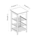 image 4 of 3 Tier Portable Oasis Bamboo Top MDF Kitchen Trolley Drawer Shelf Cart on Wheels | White | White