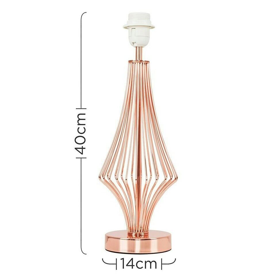 image 1 of ValueLights Modern Polished Copper Metal Wire Geometric Diamond Design Table Lamp Base