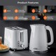 image 2 of GEEPAS 1.7L 3KW Cordless Electric Kettle, 900W 2 Slice Bread Toaster Combo Set