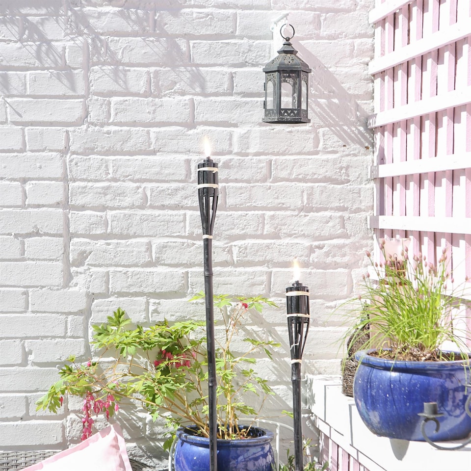 image 1 of Harbour Housewares Bamboo Garden Fire Torches - 60cm - Black - Pack of 12