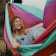 image 4 of DoubleNest Printed Hammock - Lightweight Durable Portable Camping Hammock | Grey | Grey