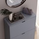 image 2 of Vida Designs 2 Drawer Shoe Cabinet Shoe Rack Storage Cupboard, Grey