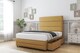image 3 of Sloomy Monaco Mustard Plush Divan Bed With Mattress 4 Drawers With 54" Floor Standing Headboard & 12" Matching Footboard 4'6 Double | Gold | Mustard | Double | 1