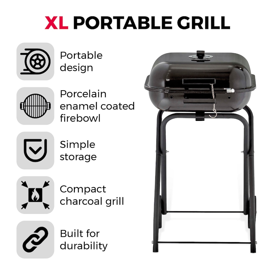 image 1 of XL Portable Grill With Collapsible Legs