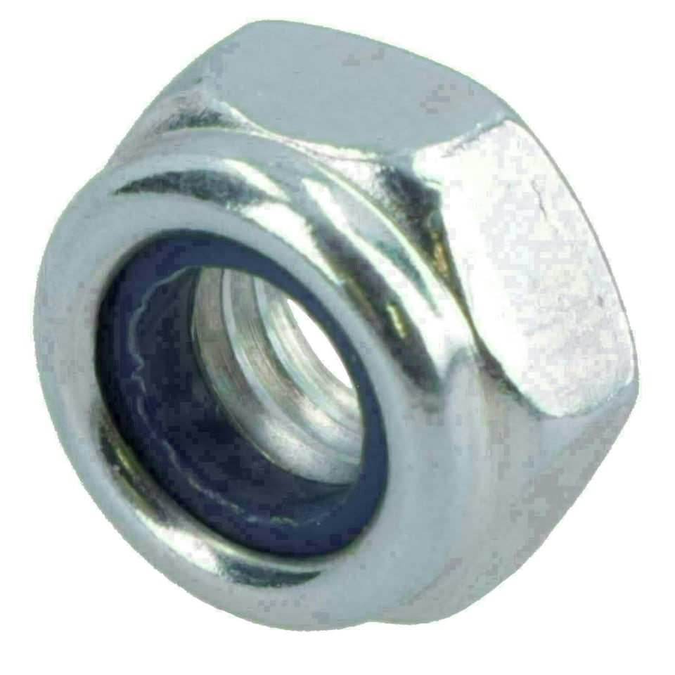 image 1 of M6 x 1.0mm Nyloc Nut Fastener Hexagonal Metric Nuts Grade 8 Zinc Plated 50pk
