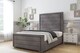 image 2 of Sloomy Ashford Slate Naples Bed Frame With Mattress With 50" Upholstered Headboard 4' Small Double