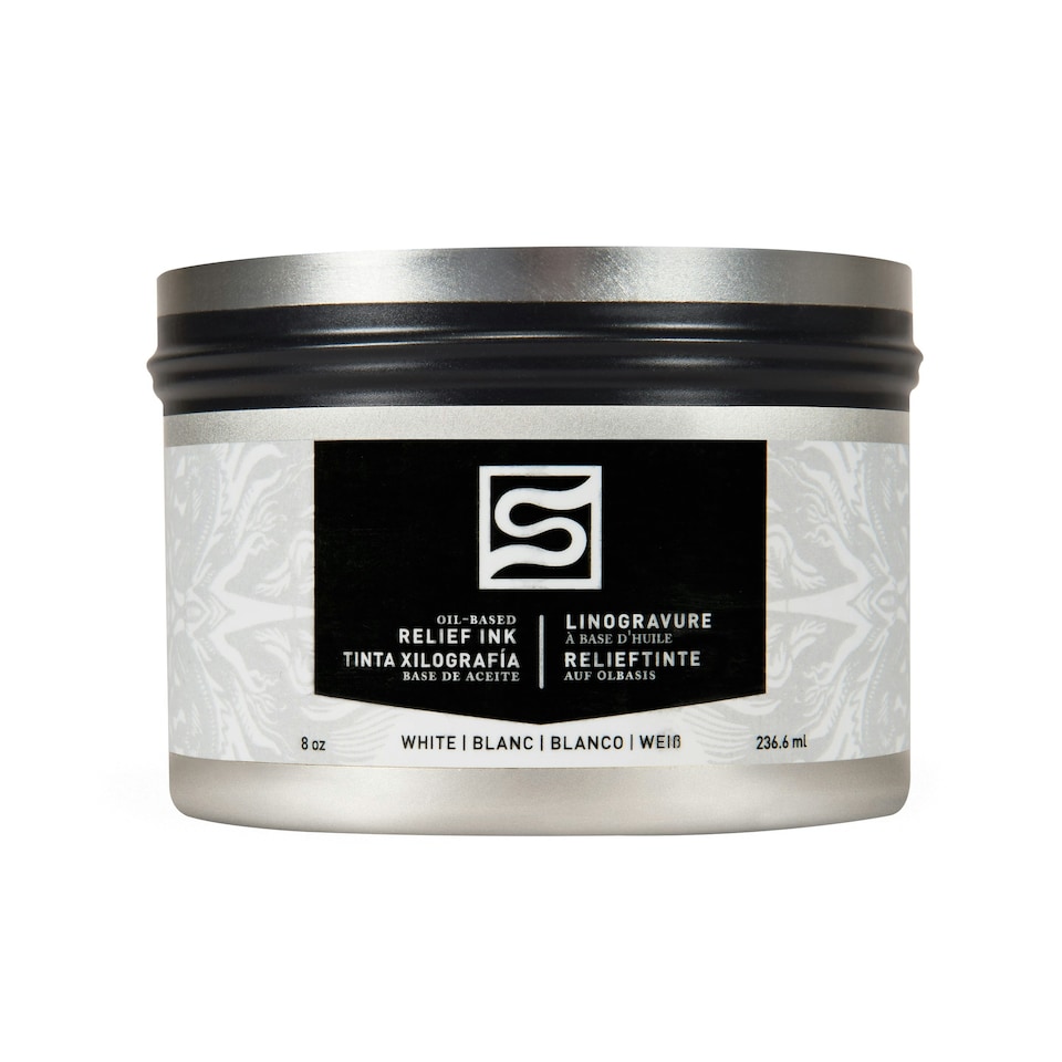 Speedball Oil Relief Ink, White, 8oz