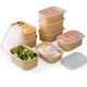 image 1 of ECONX 650ml Kraft Food Containers with Plastic Lids Rectangular Takeaway Food Box 50pc