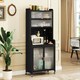 image 8 of COSTWAY Kitchen Pantry Storage Cabinet with Large Countertop Black