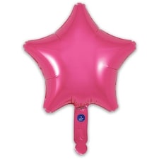 Hot Pink Star Air Fill Foil Balloon 23cm / 9 in - Pack of 5