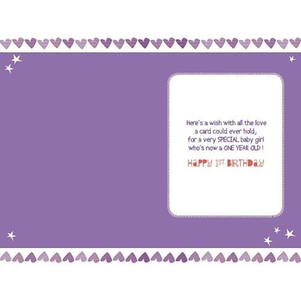 image 1 of 1st Happy Birthday Girl Giraffe Card