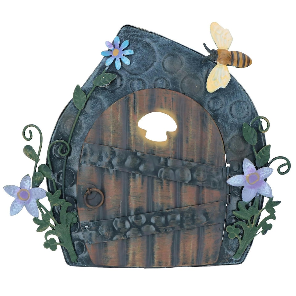 image 1 of Fairy Door Figurine Statue Sculpture House Decor Metal Ornament Home Yard