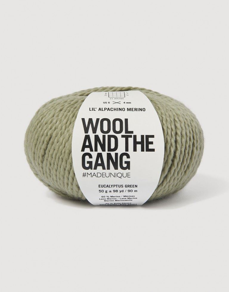 Wool and the Gang Green Lil Alpachino Merino DK Yarn For Crochet, Knitting - per 50 gram ball