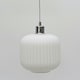 image 6 of First Choice Lighting Bento White Ribbed Glass with Chrome Pendant Fitting Chrome | White